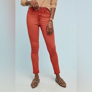 AG for Anthropologie Abbey High Rise Ankle Sateen pants